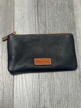 Dooney & Bourke Infield Double-Zip pebbled leather Wristlet.